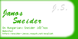 janos sneider business card